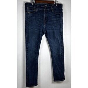 J.Crew Mercantile Flex Jeans Mens 36x32 Dark Wash Stretch Straight Leg Denim